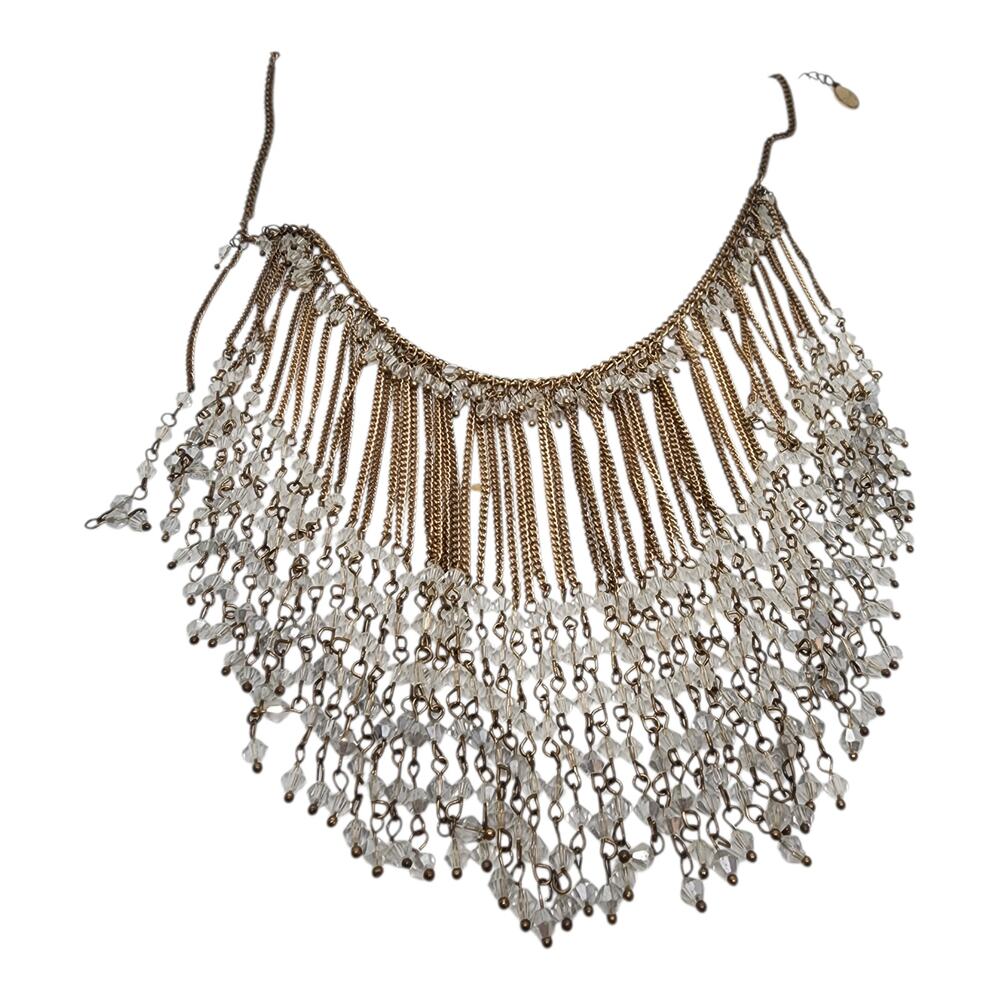 Paparazzi Zi Collection /donnalee Beaded Big Necklace Gold Chain Crystal Movemen - Picture 5 of 13